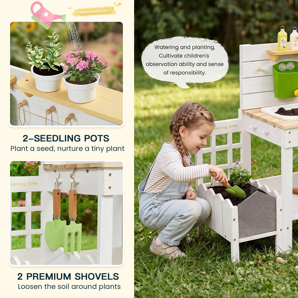 Frogprin Planter Box with observation window lets kids watch seeds grow.