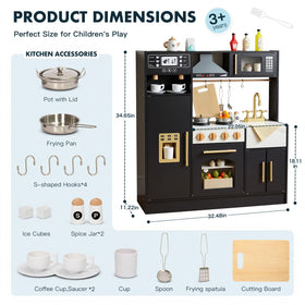Frogprin Play Kitchen spacious layout accommodates multiple kids for collaborative play.