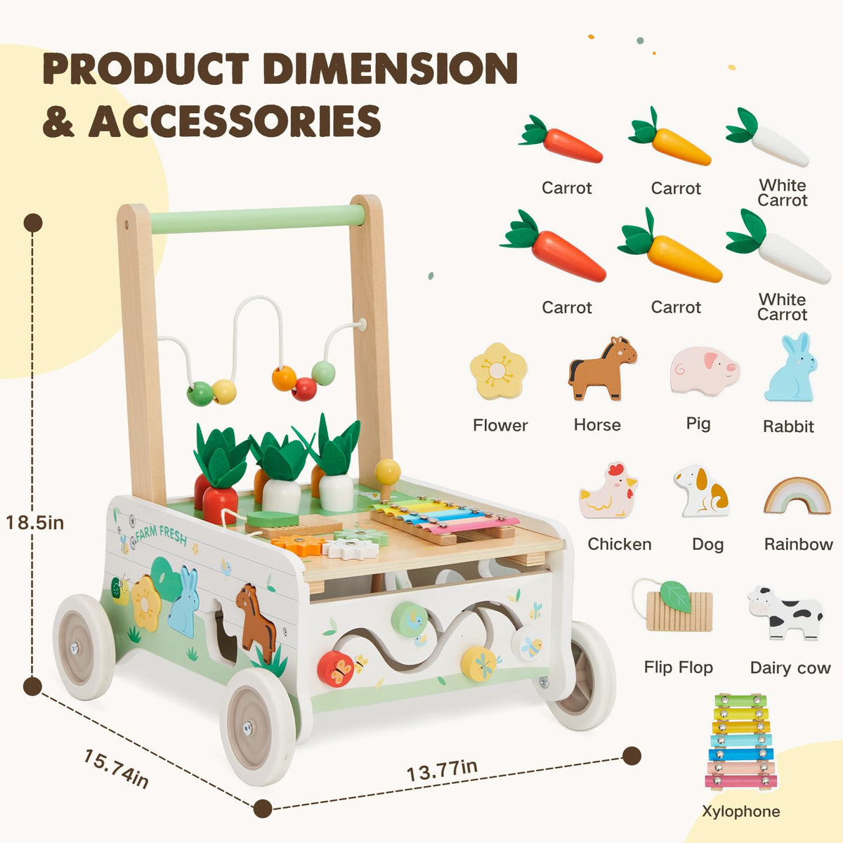 Frogprin Montessori-style activity center supports independent exploration.