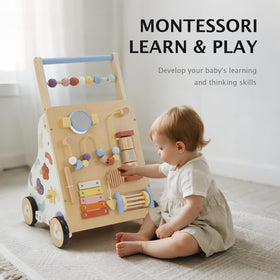Frogprin wooden baby walker speed control supports a gentle learning pace.