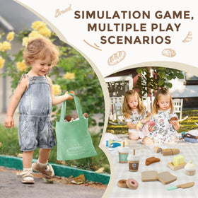 Frogprin wooden baguettes boost realistic bakery displays during play.
