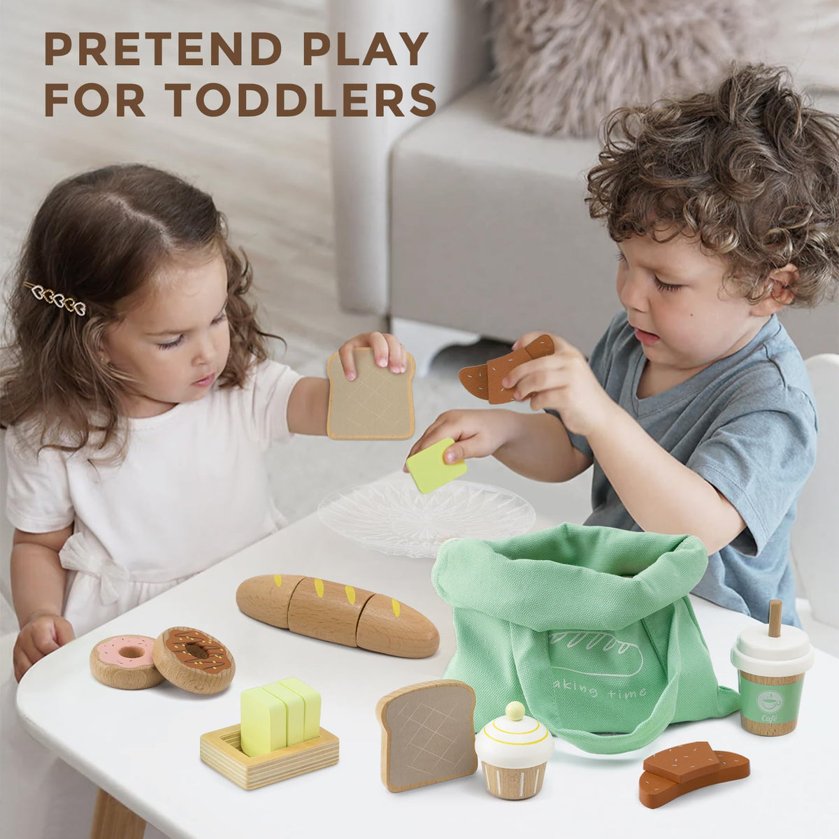 Frogprin wooden bakery coffees encourage tea party and cafe imagination.