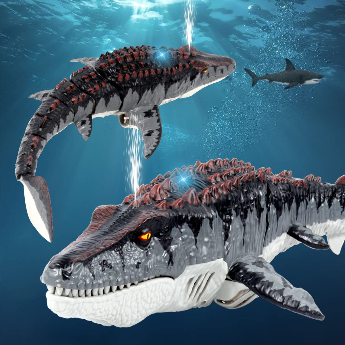 fromeasy Mosasaurus RC dinosaur toy rechargeable battery for long play sessions