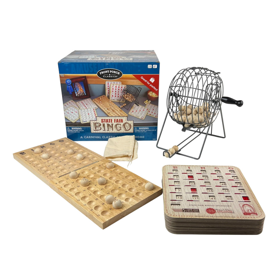 Front Porch Classics State Fair Bingo spinner cage for authentic retro action during family game night