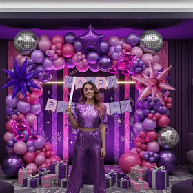 Froufing K-Pop foil star disco balloons add shiny accents to celebrations