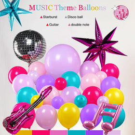 Froufing guitar note balloons infuse music-themed fun into celebrations