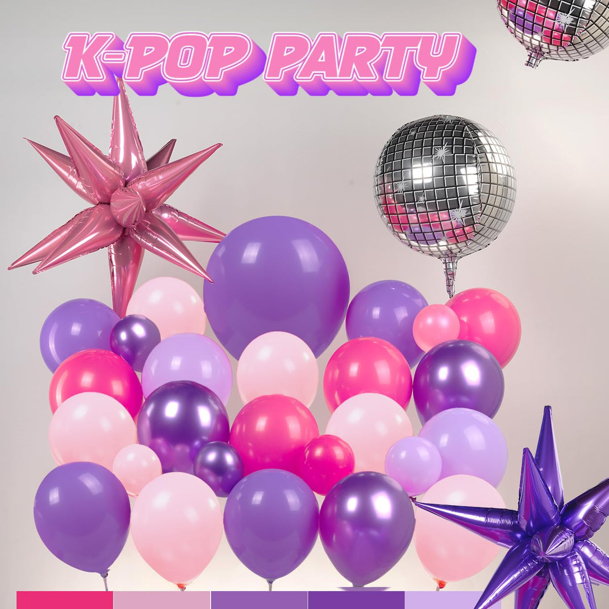 Froufing K-Pop Happy Birthday banner creates a festive focal point