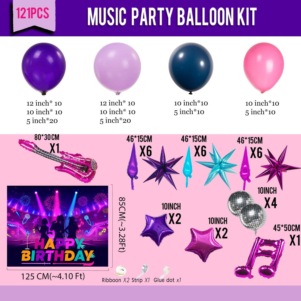 Froufing K-Pop musical note balloons spark festive music-themed decor.