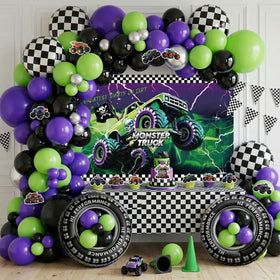 Froufing monster truck banner-arch kit for a bold, color-rich centerpiece.