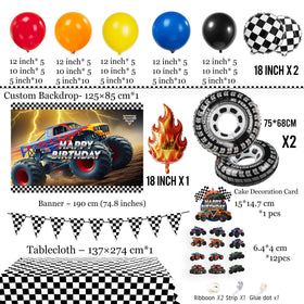 Froufing truck birthday foil balloons sparkle as eye-catching decor accents