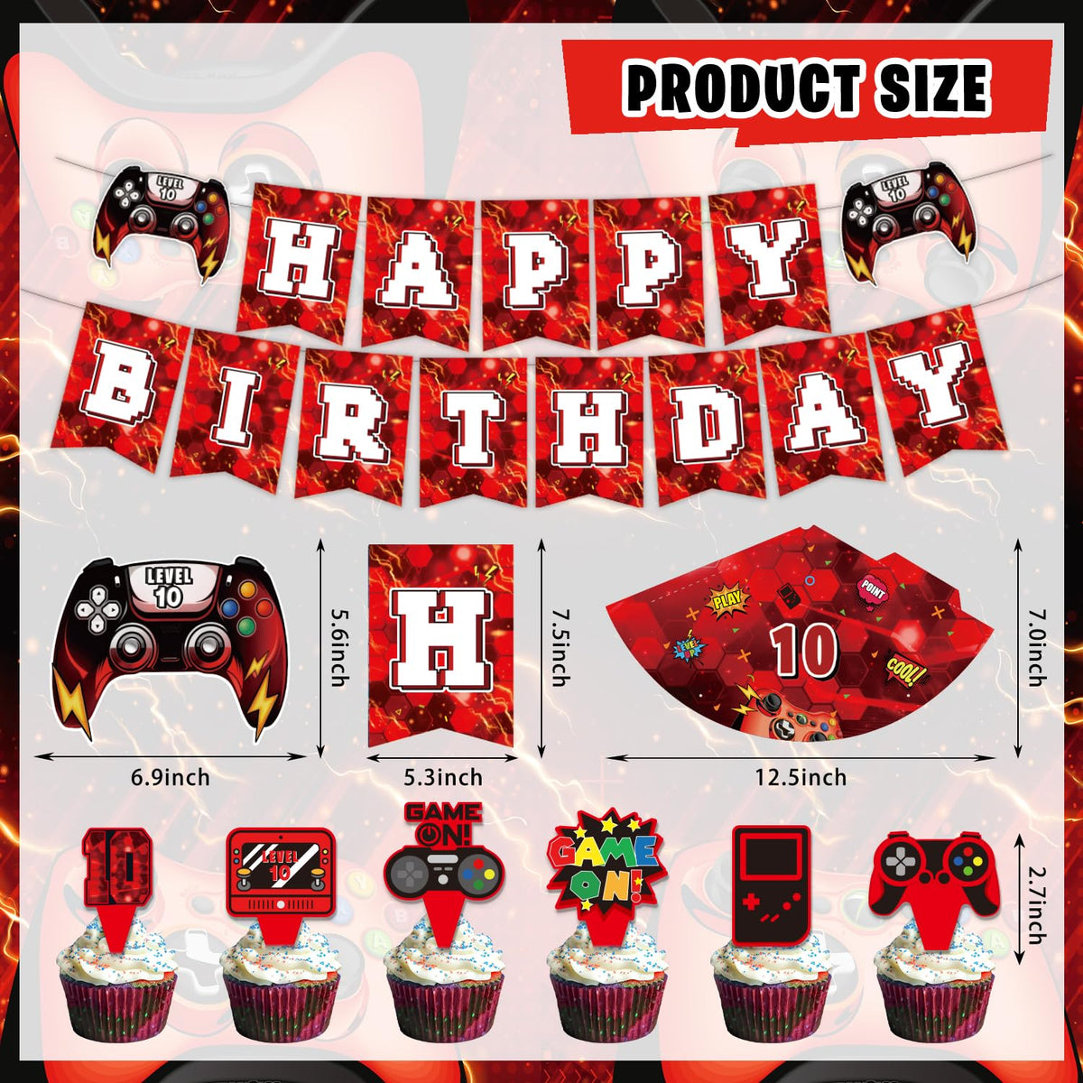 FrozzlyFun Level 10 latex balloons in bold red for a festive party