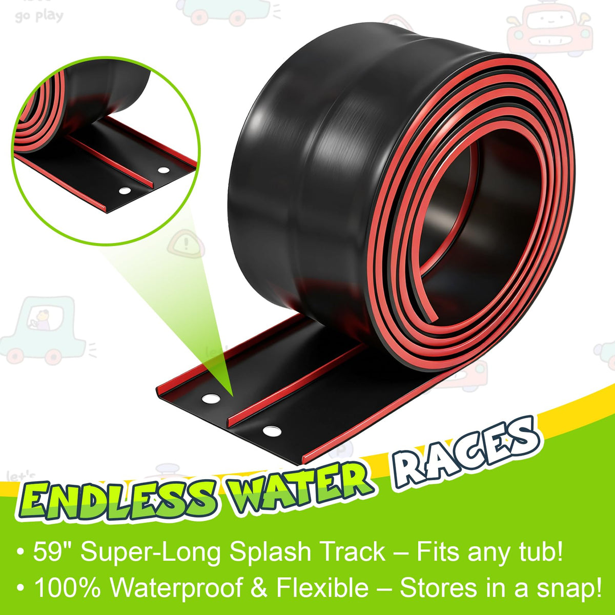 FRTUI 8-piece set turns baths into racing adventures with easy setup.