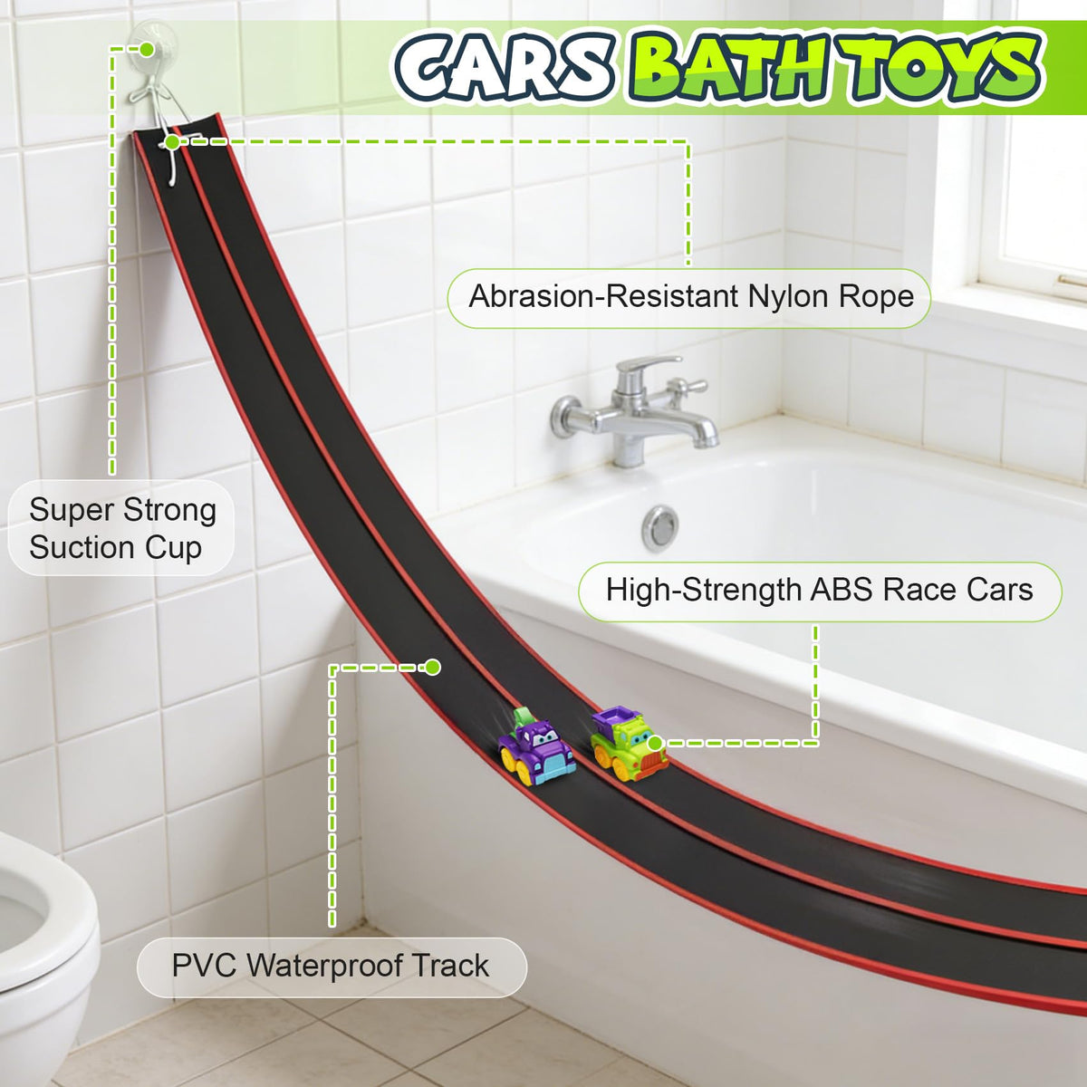 FRTUI flexible PVC track bends into creative racing layouts.