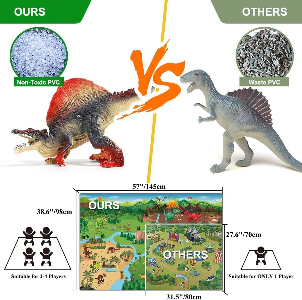 FRUSE dino figures with detailed poses to spark storytelling adventures.