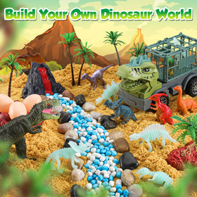FRUSE dinosaur truck and tools support hands-on setup and storytelling.