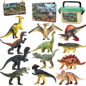 FRUSE Jurassic dinosaur toys 12-piece set with lifelike poses for imaginative play and learning.