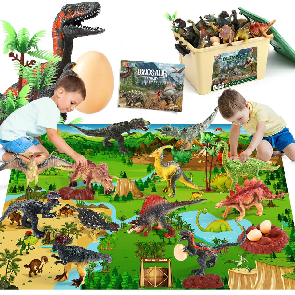 FRUSE Jurassic dinosaur toys figures in dynamic poses for imaginative play.