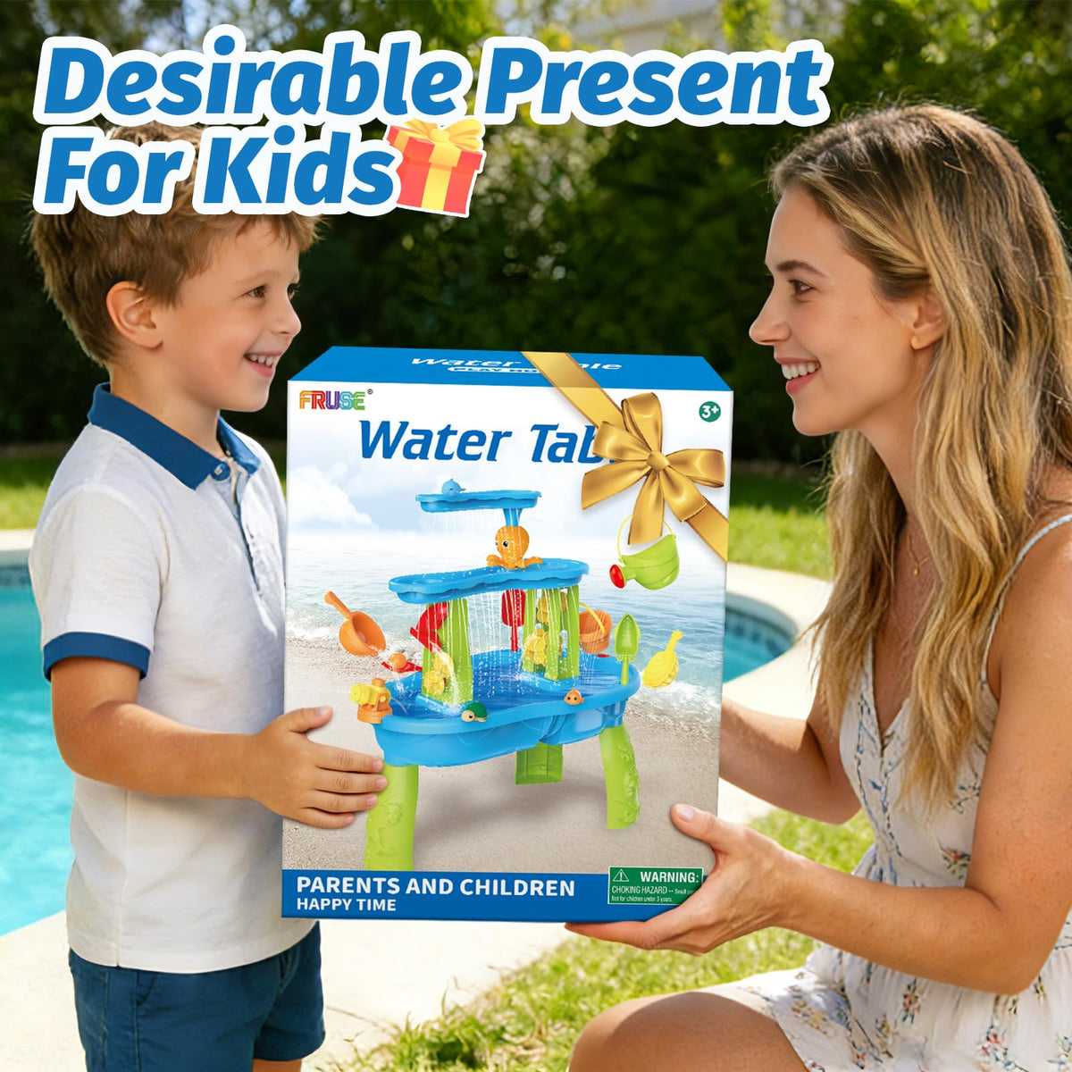 FRUSE Kids Water Table ready for backyard outdoor adventures