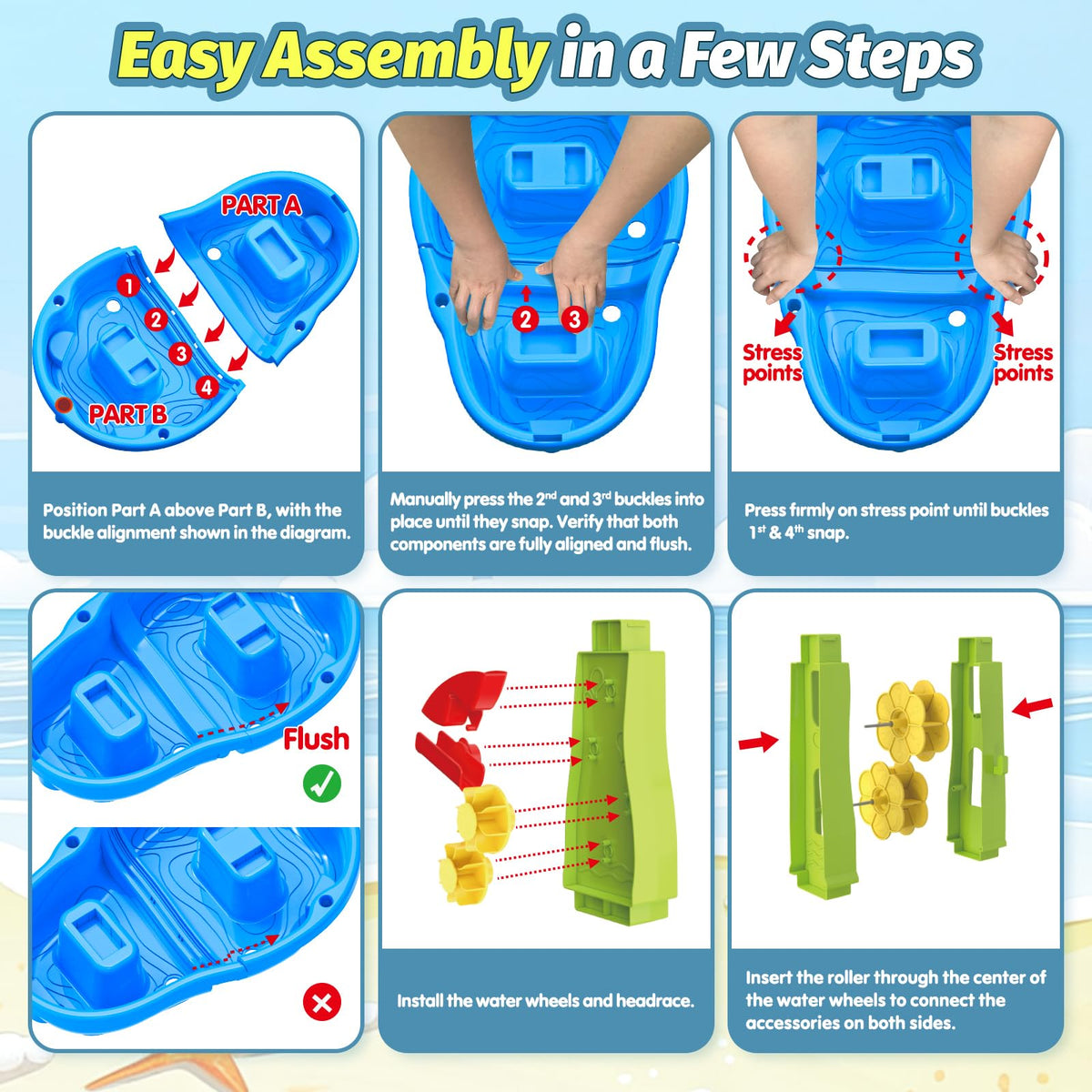 FRUSE Water Table accessories like funnel and bucket boost fine motor skills