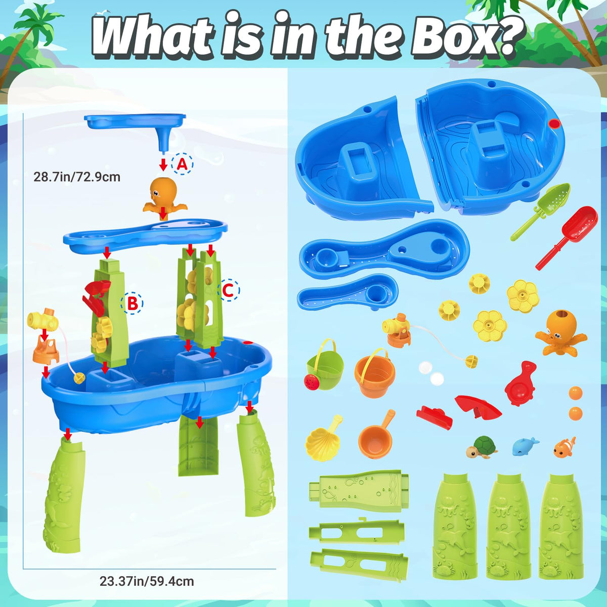 FRUSE Water Table with squirting animals supports interactive play