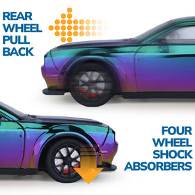 FRJV Hellcat SRT 1/24 diecast headlights and lights gradient purple