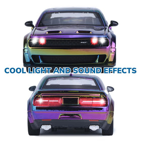 FRJV Hellcat SRT 1/24 diecast car open doors gradient purple for interactive play
