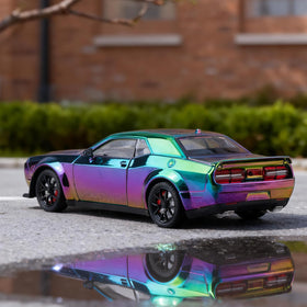 FRJV Hellcat SRT 1/24 diecast packaging gradient purple, gift-ready
