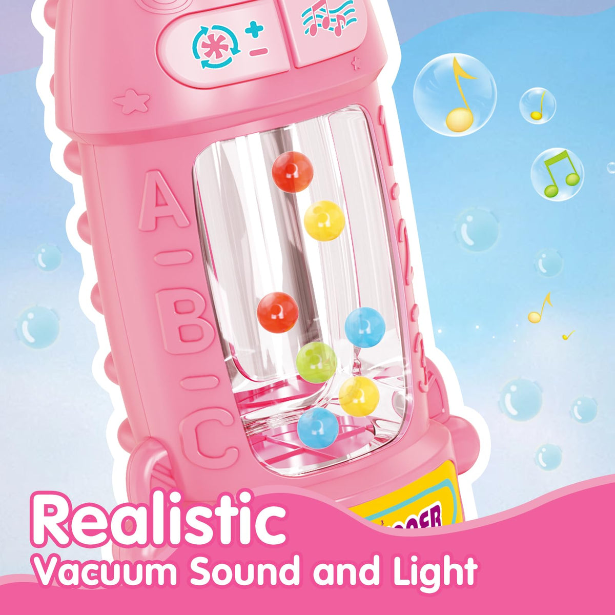 FS Kids Vacuum Toy with ball popping action encourages cooperative play.