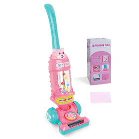 FS Kids Vacuum Toy with Lights demonstrates ball popping for interactive pretend cleaning.