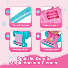 FS kids pretend vacuum promotes role-play as family chores become fun.