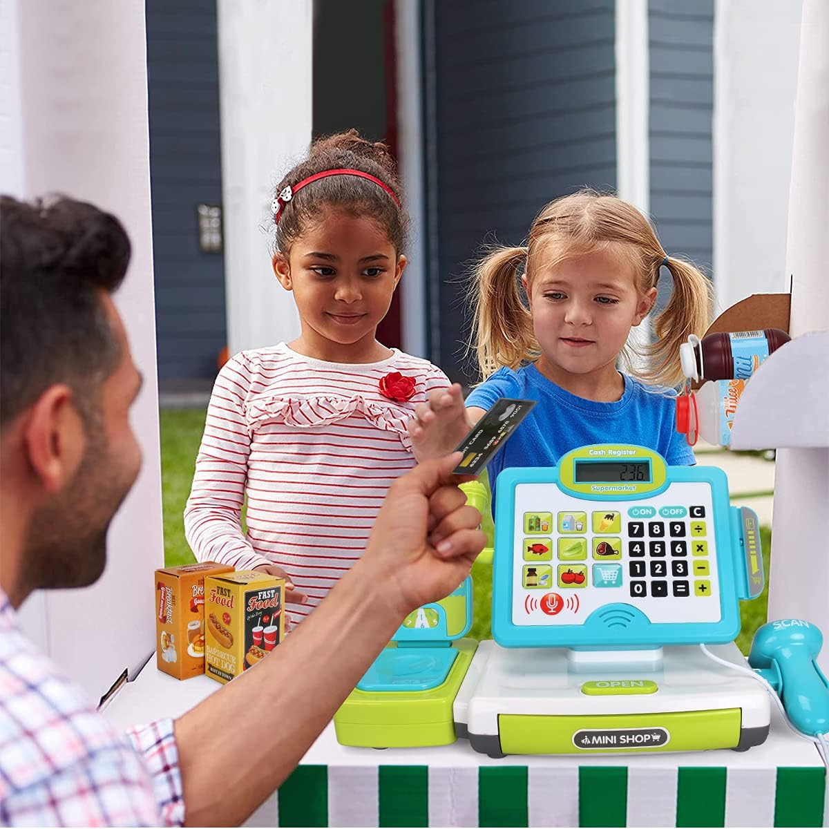 FS Pretend Food Item Set pairs with the register for authentic pretend purchases