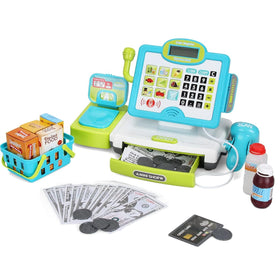FS Pretend Play Cash Register Calculator Toy with built-in calculator encourages math play