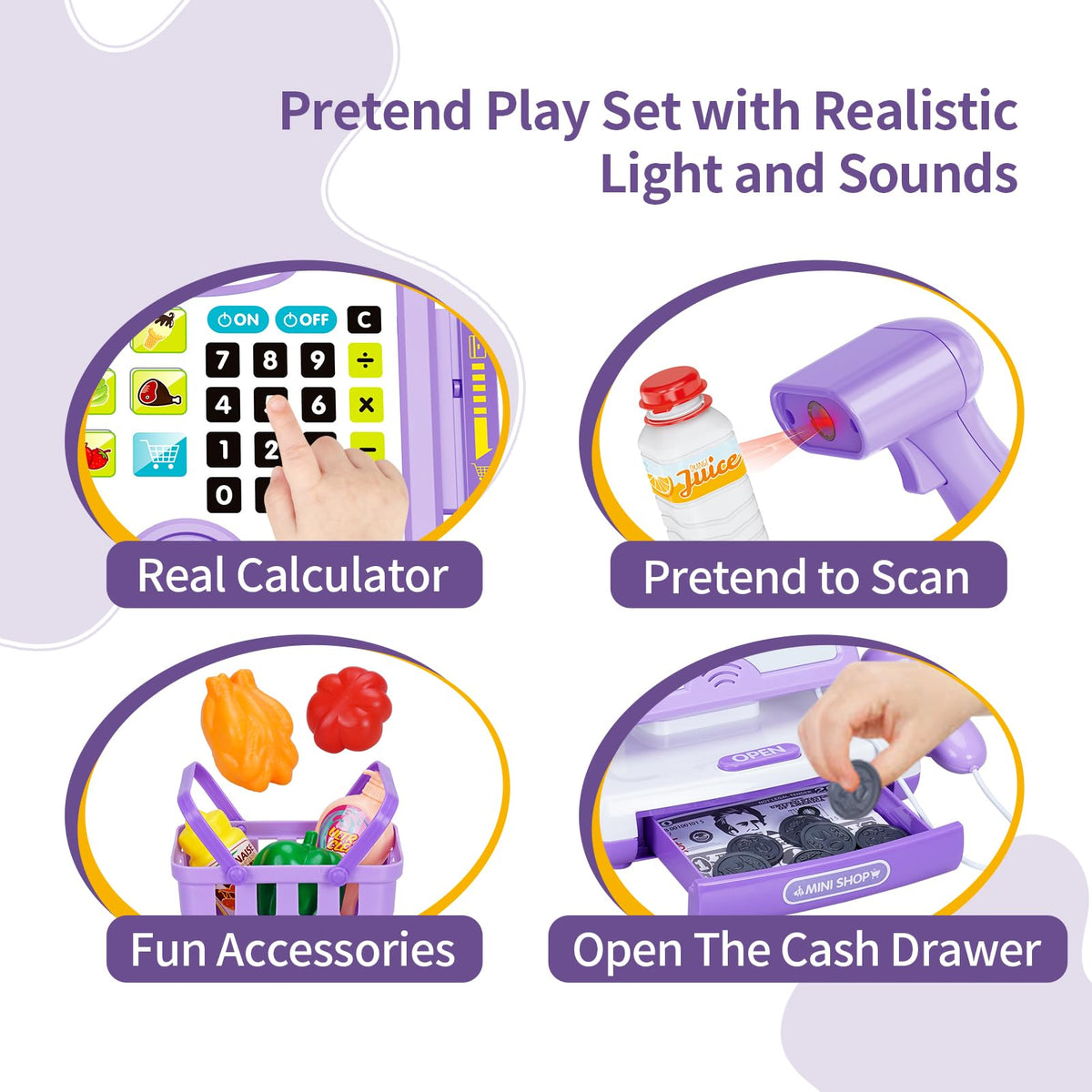 FS Pretend Play Cash Register Microphone – encourages speaking and imaginative play.