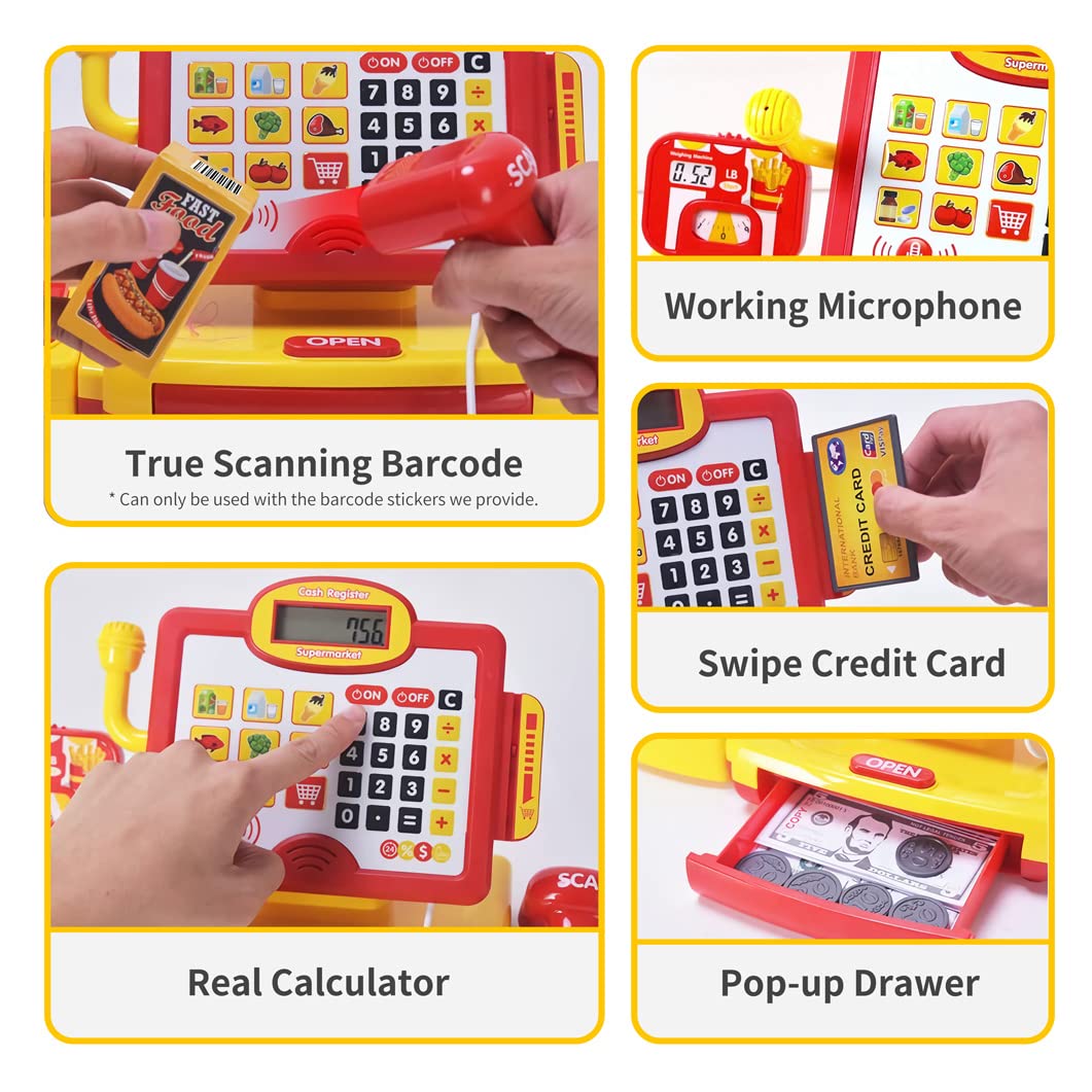 FS toy scanner in action for realistic checkout play