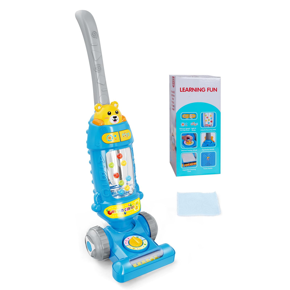 FS Toddler Vacuum Toy light-up action boosts imaginative play and focus during cleanup.