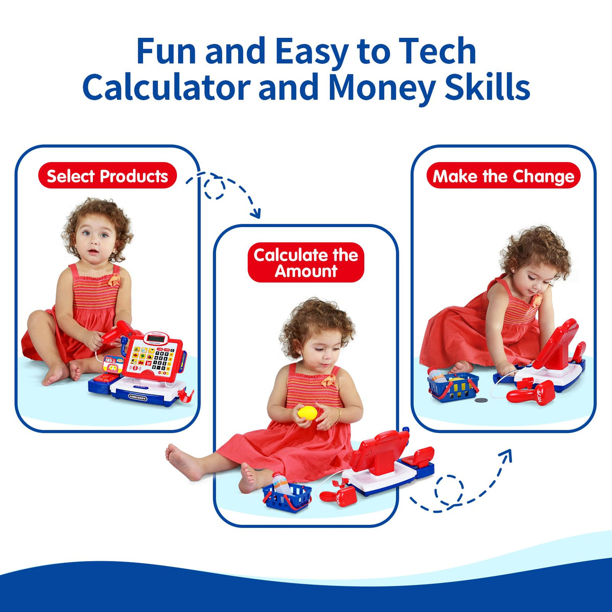 FS Toy Cash Register scanner sound demonstrates realistic checkout action