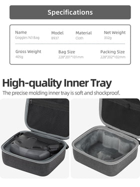 FSIDIWT Goggles N3 case compact travel size fits in backpacks.