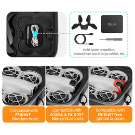 FSIDIWT Neo Goggles N3 case fits drone and four batteries securely
