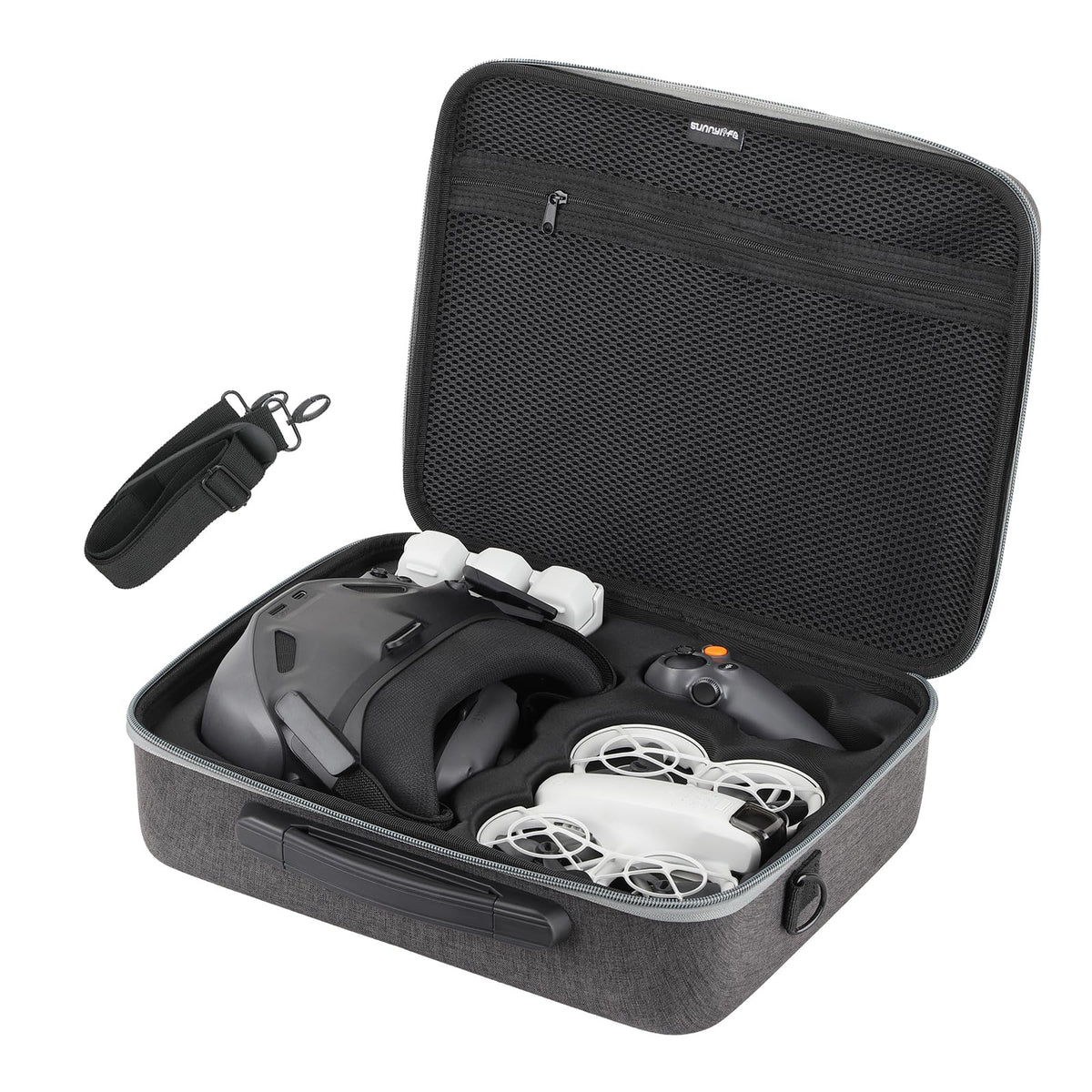 FSIDIWT Neo Goggles N3 case opened, organized interior for safe transport