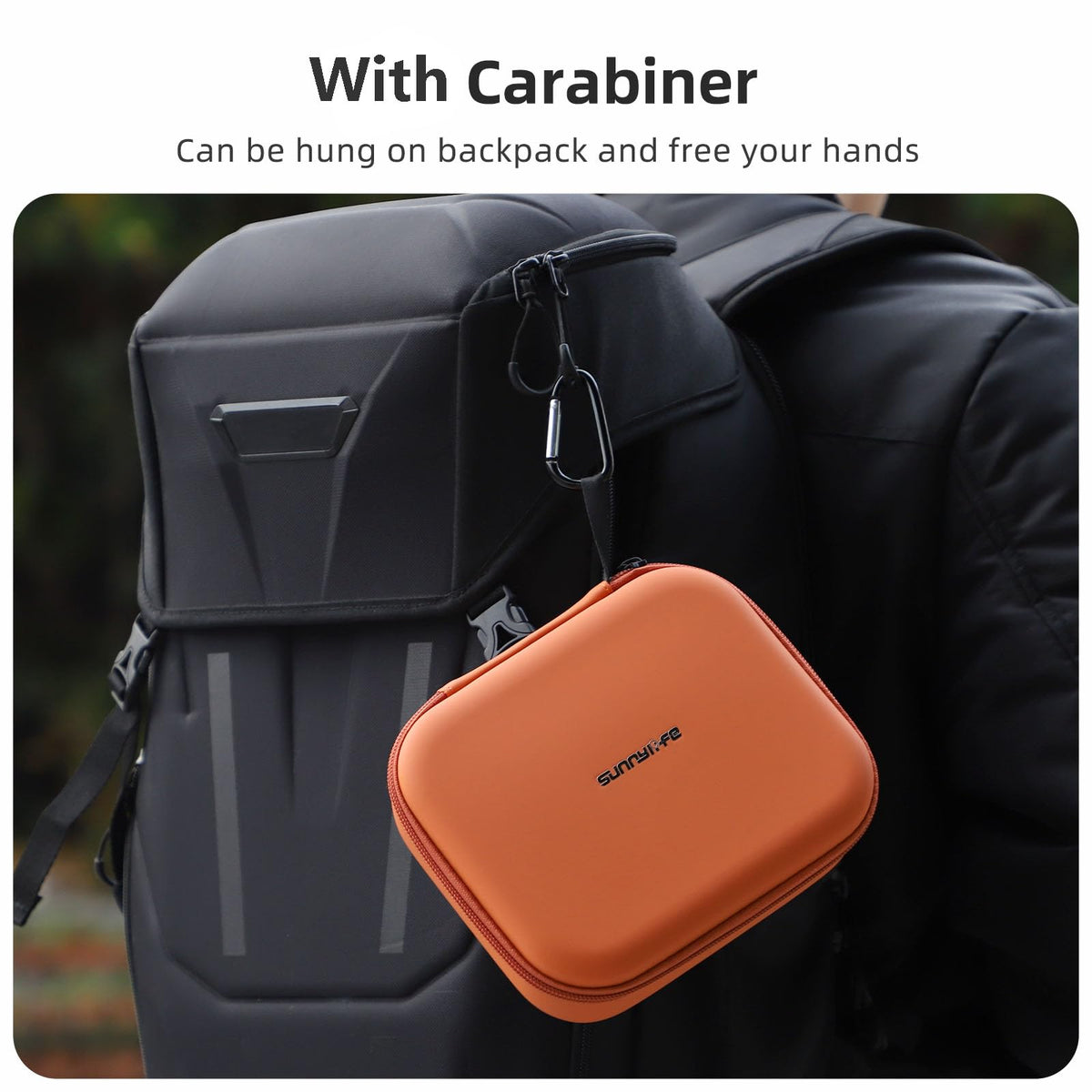 FSIDIWT travel-ready case with carabiner for easy backpack clipping