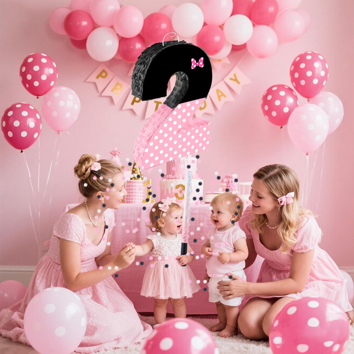 FSNJCZ pink bow pinata confetti 30 g pack adds festive surprise inside.