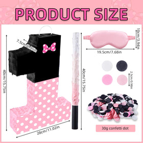 Fsnjcz pink bow pinata with double-sided print for visibility from any angle.
