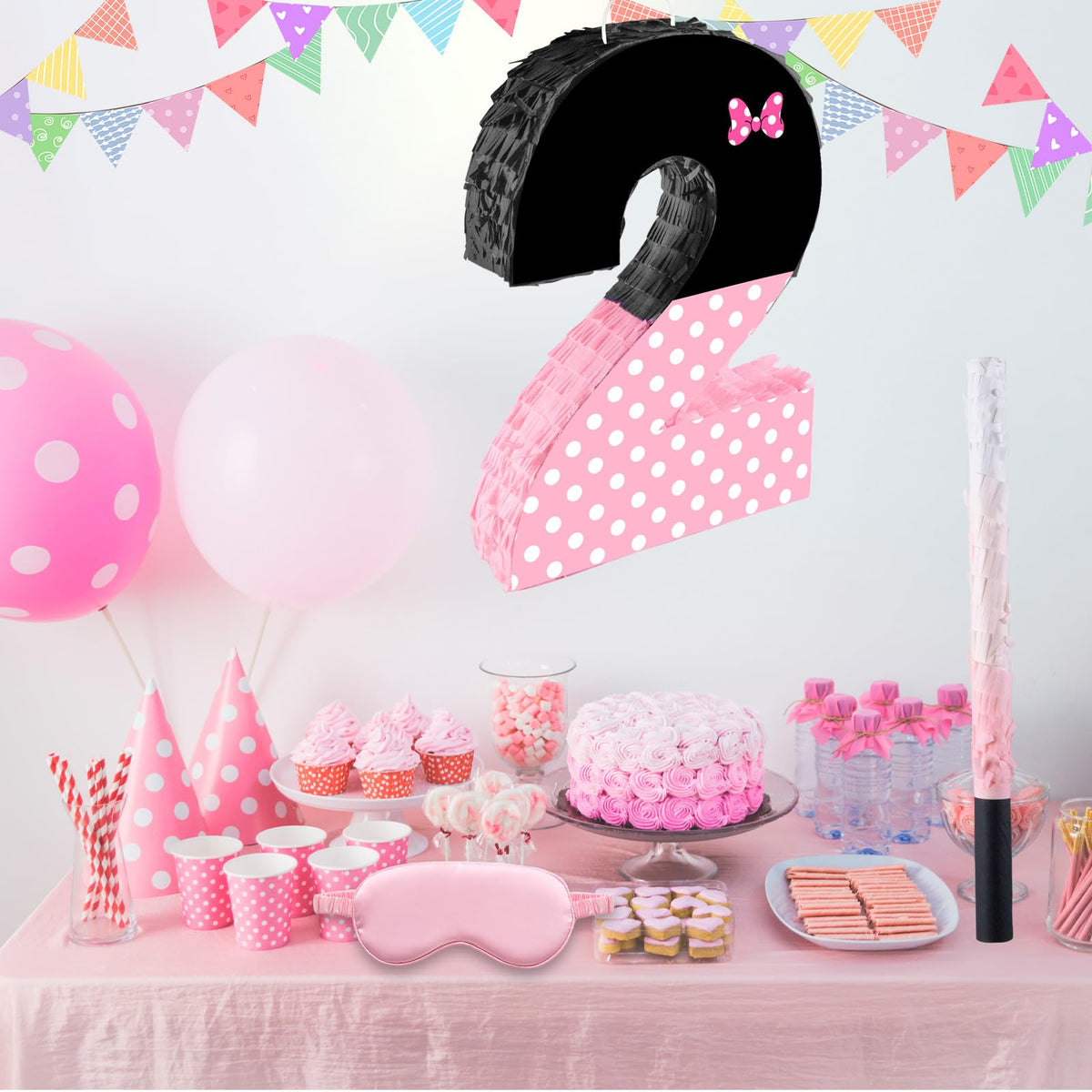 FSNJCZ pink bow pinata fill-hole design for easy loading of goodies.