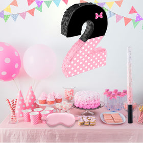 FSNJCZ pink bow pinata fill-hole design for easy loading of goodies.