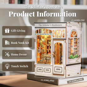 Fsolis Book Nook Kit includes 168 pre-cut pieces for a rewarding build