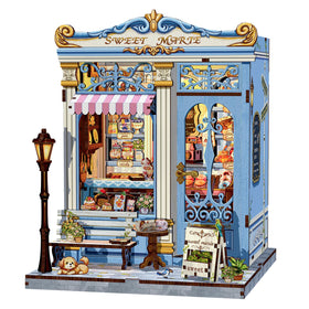 Fsolis Book Nook Kit assembled scene, a cozy shelf centerpiece for book lovers.