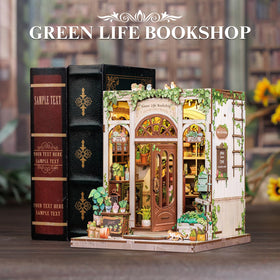 Fsolis Book Nook Kit LED lighting adds warm ambience.