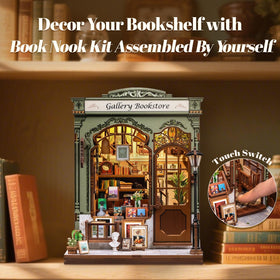 Fsolis Book Nook Kit on bookshelf makes a thoughtful gift idea