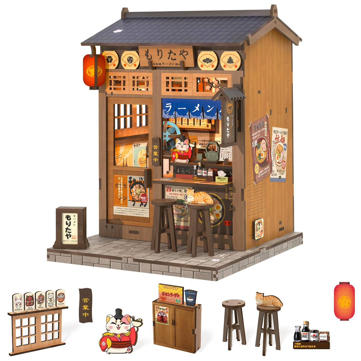Fsolis Morita-Ya ramen booknook kit for cozy shelf display