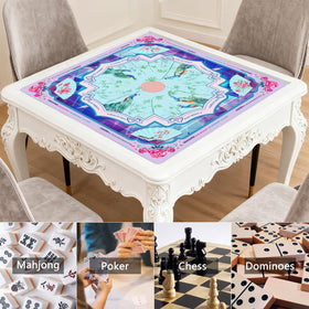 FSTSOCK blue mahjong mat neoprene backing reduces noise and cushions tiles